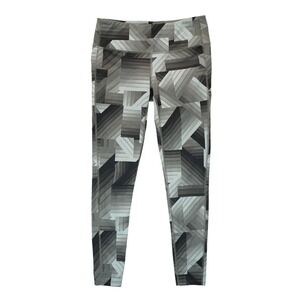 Athleta Medium Shale Gray Geometric‎ Chaturanga Leggings Workout Compression